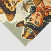 ヴィンテージのピン留め女性のカーボーイ 薄葉紙 (詳細)