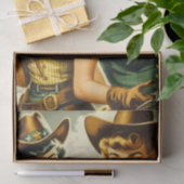 ヴィンテージのピン留め女性のカーボーイ 薄葉紙 (ギフト)