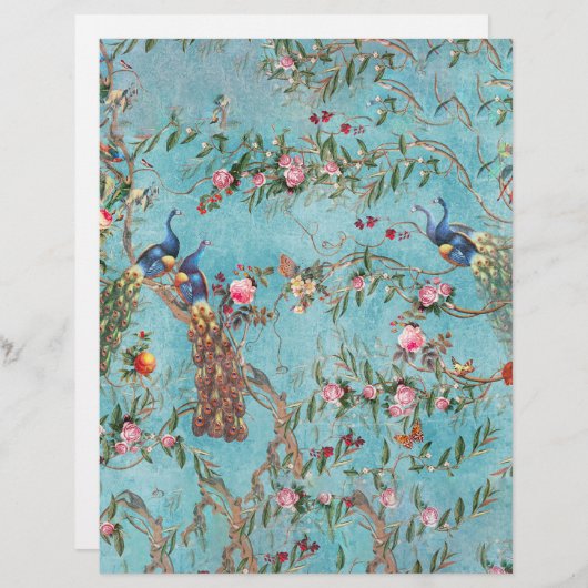 ヴィンテージのピーコックピンクとブルー (正面/裏面)