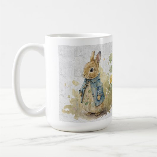 ヴィンテージのピーターのウサギ花コーヒーマグ コーヒーマグカップ (左)