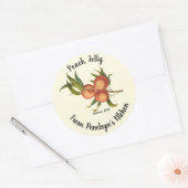 ヴィンテージのピーチジェリーラベルあなたのキッチンから日付 ラウンドシール (封筒)