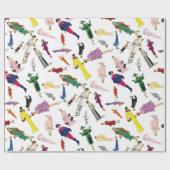 ヴィンテージのファッションのイラストレーションの女性 ラッピングペーパー (フラット)