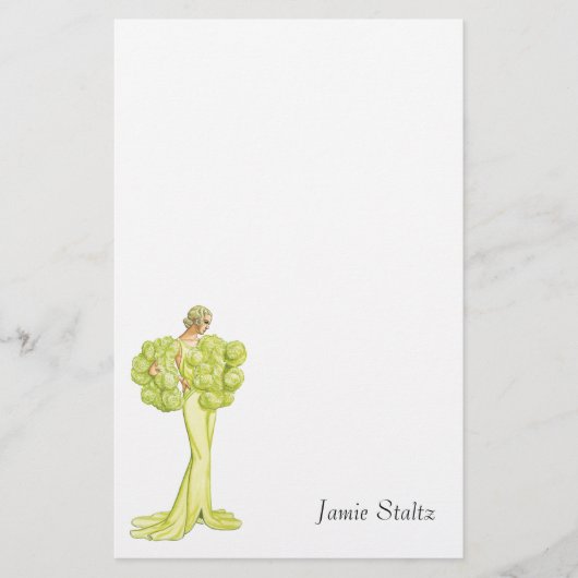 ヴィンテージのファッションのイラストレーション素晴らしいGatsby 便箋 (正面)