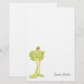 ヴィンテージのファッションのイラストレーション素晴らしいGatsby 便箋 (正面/裏面)