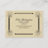 ヴィンテージのファッションのデザインの小企業 名刺 (裏面)