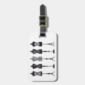 ヴィンテージのファッションのマネキンのシルエット ラゲッジタグ (正面縦)