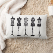 ヴィンテージのファッションのマネキンのシルエット ランバークッション (ブランケット)