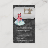 ヴィンテージのファッションの技術のガーリーな花の裁縫 名刺 (裏面)