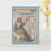 ヴィンテージのファッションのFantastcのフランスのな誕生日 カード (黄色い花)