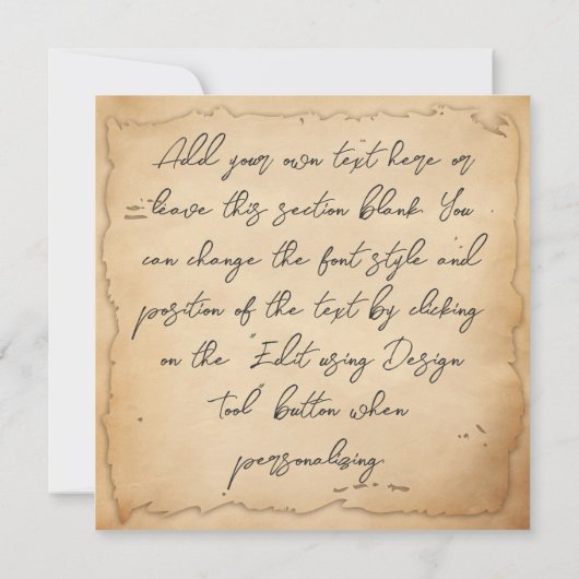 ヴィンテージのファッションド古いチェスの駒アートプレーヤーギフト 招待状 (裏面)