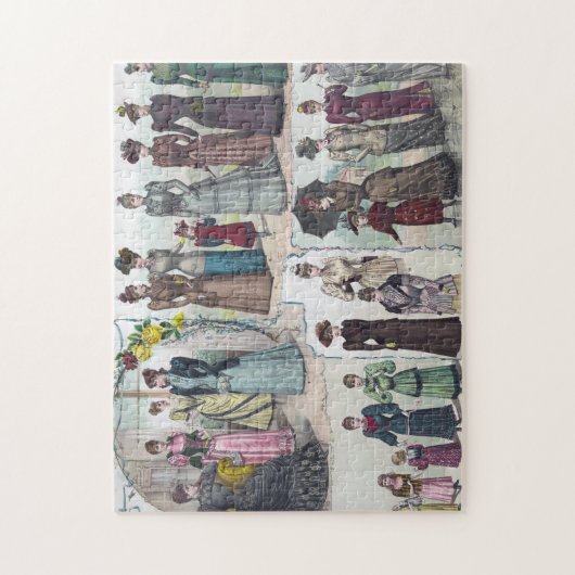 ヴィンテージのファッションプレートのパズル ジグソーパズル (縦)