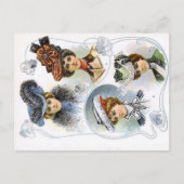 ヴィンテージのファッション帽子はがき ポストカード (正面)