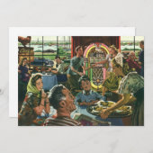 ヴィンテージのファミリーディナーとジュークボックス (正面/裏面)