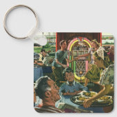 ヴィンテージのファミリーディナーとジュークボックス キーホルダー (正面)