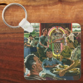 ヴィンテージのファミリーディナーとジュークボックス キーホルダー (正面)