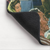 ヴィンテージのファミリーディナーとジュークボックス マウスパッド (コーナー)