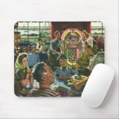 ヴィンテージのファミリーディナーとジュークボックス マウスパッド (マウス)