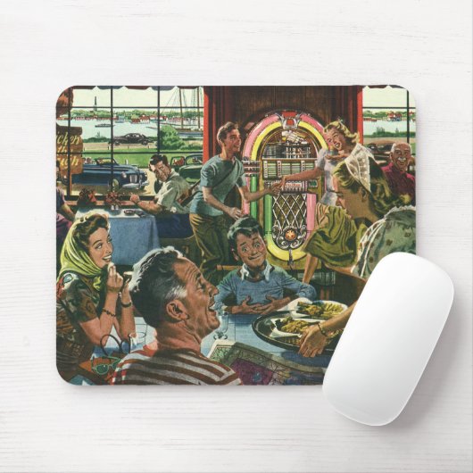 ヴィンテージのファミリーディナーとジュークボックス マウスパッド (マウス)