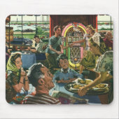 ヴィンテージのファミリーディナーとジュークボックス マウスパッド (正面)