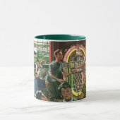 ヴィンテージのファミリーディナーとジュークボックス マグカップ (中央)