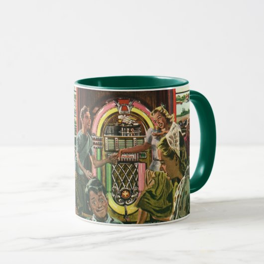 ヴィンテージのファミリーディナーとジュークボックス マグカップ (正面右)