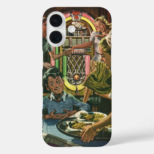 ヴィンテージのファミリーディナーとジュークボックス Case-Mate iPhoneケース (裏面)