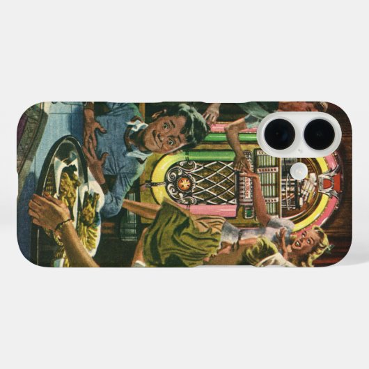 ヴィンテージのファミリーディナーとジュークボックス Case-Mate iPhoneケース (裏面 (横))
