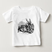 ヴィンテージのファロージカの木びき台のパーソナライズなイラストレーション ベビーTシャツ (正面)