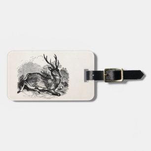 ヴィンテージのファロージカの木びき台のパーソナライズなイラストレーション ラゲッジタグ