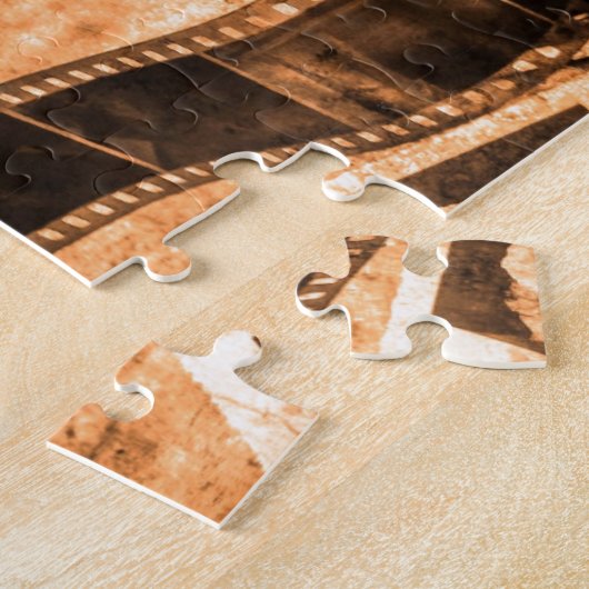 ヴィンテージのフィルムのカメラ-写真撮影 ジグソーパズル (側面)