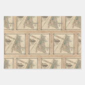 ヴィンテージのフェアシカゴ土産地図, 1893 ラッピングペーパーシート (正面2)