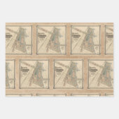ヴィンテージのフェアシカゴ土産地図, 1893 ラッピングペーパーシート (正面)