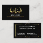 ヴィンテージのフェイクな金ゴールドの天秤座の月桂樹のプロフェッショナル弁護士 名刺 (正面/裏面)