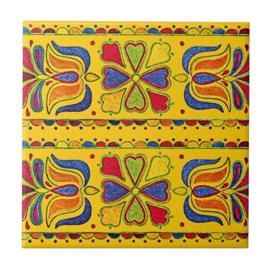 ヴィンテージのフェイクなToleのスタイルのタイルの芸術及び技術の一見 タイル (正面)