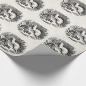 ヴィンテージのフェレットの19世紀のフェレットのイタチのミンク ラッピングペーパー (角)