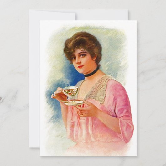 ヴィンテージのフォーマルな茶招待状のブライダルシャワーM&D 招待状 (正面)