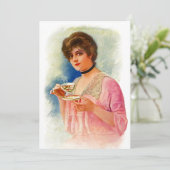 ヴィンテージのフォーマルな茶招待状のブライダルシャワーM&D 招待状 (スタンド正面)