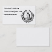 ヴィンテージのフクロウおよび本の蔵書票 名刺 (正面/裏面)