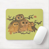 ヴィンテージのフクロウのマウスパッド マウスパッド (マウス)