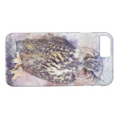ヴィンテージのフクロウの水彩画の鳥のiPhone 8/7のケース Case-Mate iPhoneケース (裏面(横))
