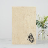 ヴィンテージのフクロウ 便箋 (スタンド正面)