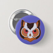 ヴィンテージのフクロウ 缶バッジ (正面&裏面)