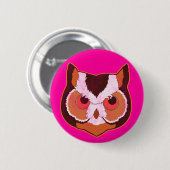 ヴィンテージのフクロウ 缶バッジ (正面&裏面)