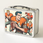 ヴィンテージのフットバル漫画 メタルランチボックス (裏面)