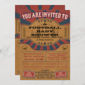 ヴィンテージのフットボールのベビーシャワーの招待状 招待状 (正面/裏面)