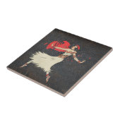 ヴィンテージのフラのダンサー|のレトロのハワイの女の子 タイル (側面)