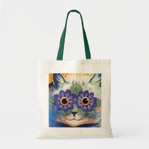 ヴィンテージのフラワーパワー猫の芸術のトートバック トートバッグ