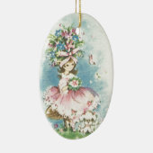 ヴィンテージのフラワー・ガール セラミックオーナメント (右)