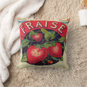 ヴィンテージのフランスのないちごの印の装飾用クッション クッション (ブランケット)