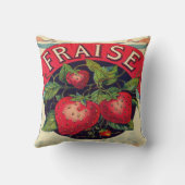 ヴィンテージのフランスのないちごの印の装飾用クッション クッション (裏面)